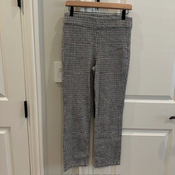 Free People Linen Blend Gingham Crop Pants Size: Small Color: Black/White - Picture 3 of 10